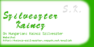 szilveszter kaincz business card